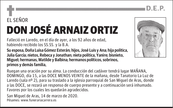 DON JOSÉ ARNAIZ ORTIZ