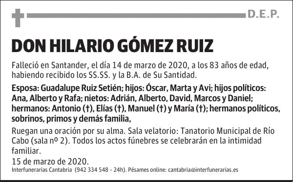 DON HILARIO GÓMEZ RUIZ