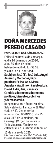 DOÑA MERCEDES PEREDO CASADO