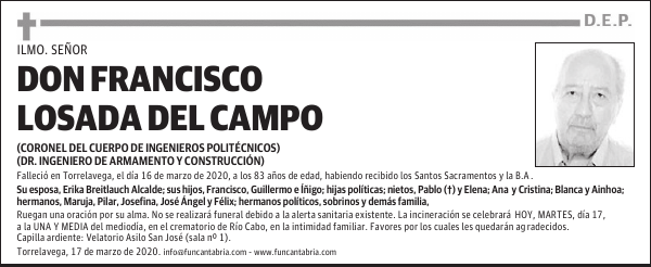 DON FRANCISCO LOSADA DEL CAMPO