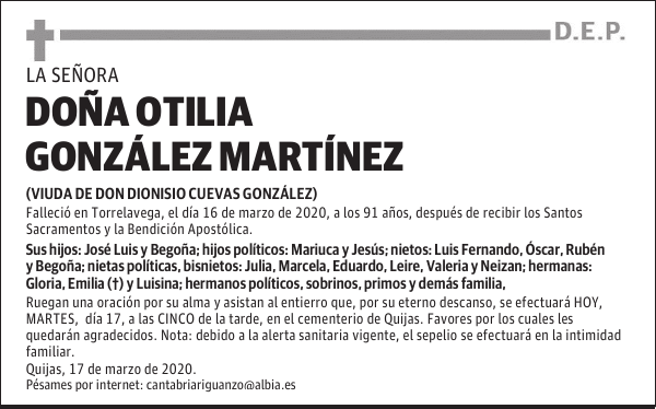 DOÑA OTILIA GONZÁLEZ MARTÍNEZ