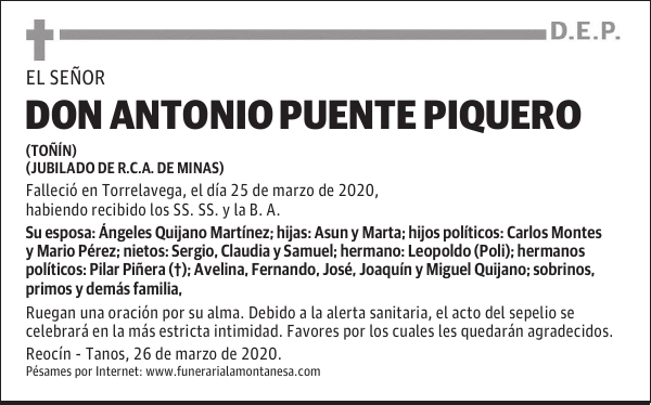 DON ANTONIO PUENTE PIQUERO