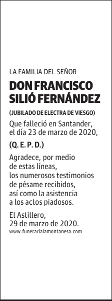 DON FRANCISCO SILIÓ FERNÁNDEZ