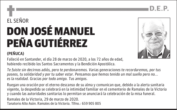 DON JOSÉ MANUEL PEÑA GUTIÉRREZ