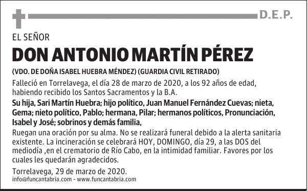 DON ANTONIO MARTÍN PÉREZ