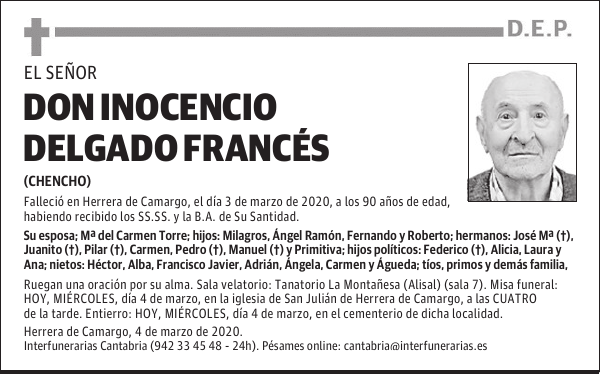 DON INOCENCIO DELGADO FRANCÉS