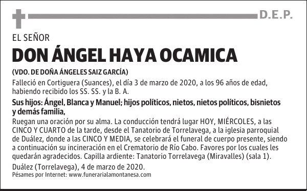 DON ÁNGEL HAYA OCAMICA