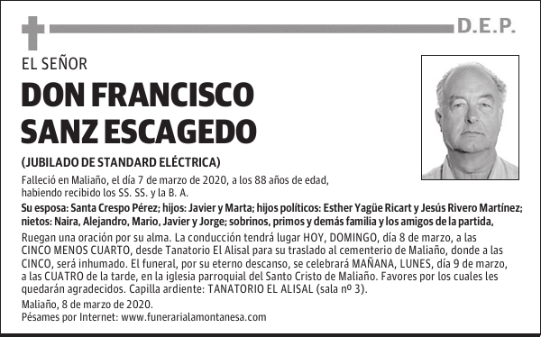 DON FRANCISCO SANZ ESCAGEDO