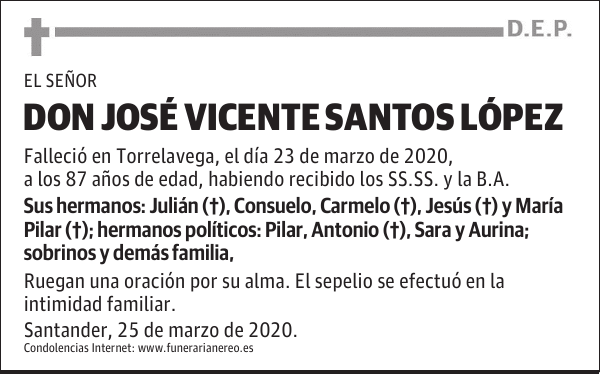 DON JOSÉ VICENTE SANTOS LÓPEZ