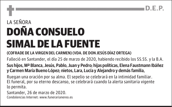 DOÑA CONSUELO SIMAL DE LA FUENTE