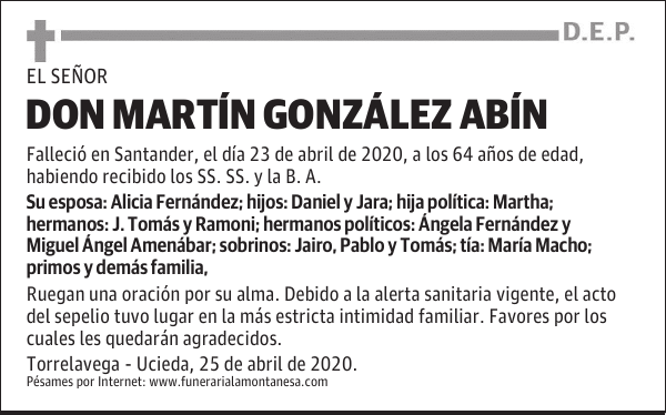 DON MARTÍN GONZÁLEZ ABÍN
