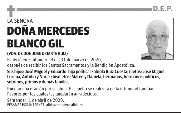 DOÑA MERCEDES BLANCO GIL