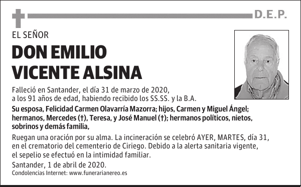 DON EMILIO VICENTE ALSINA