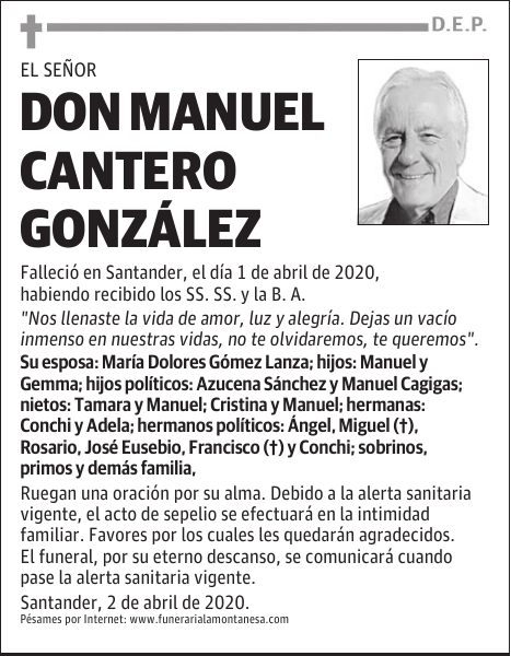 DON MANUEL CANTERO GONZÁLEZ