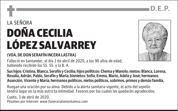 DOÑA CECILIA LÓPEZ SALVARREY
