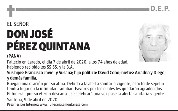 DON JOSÉ PÉREZ QUINTANA