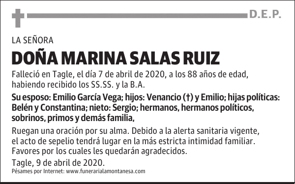 DOÑA MARINA SALAS RUIZ
