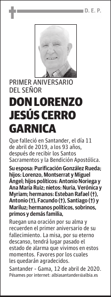 DON LORENZO JESÚS CERRO GARNICA