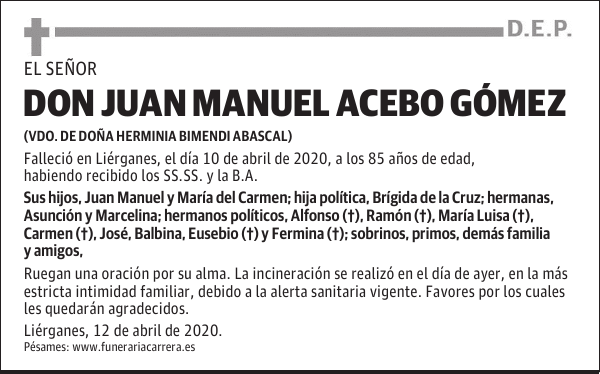 DON JUAN MANUEL ACEBO GÓMEZ