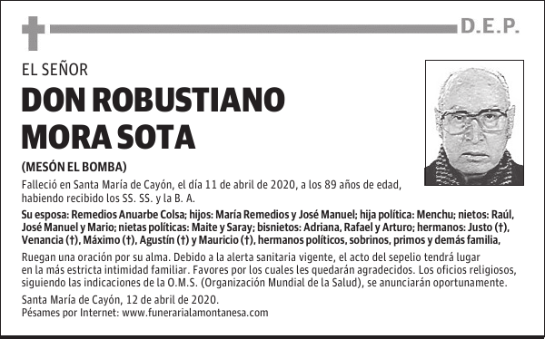 DON ROBUSTIANO MORA SOTA
