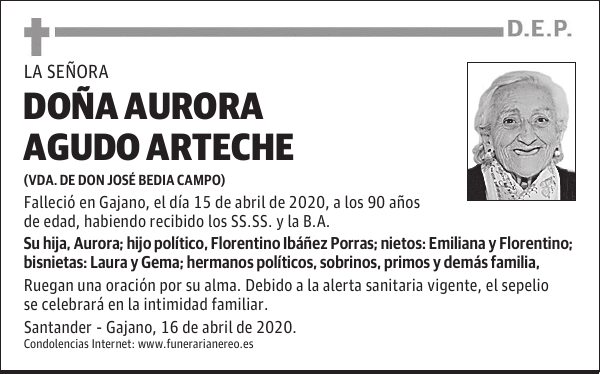 DOÑA AURORA AGUDO ARTECHE