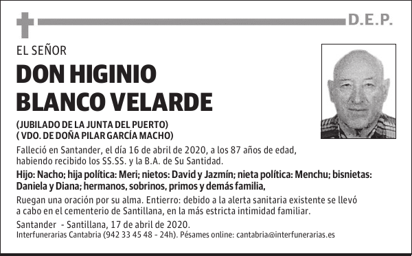 DON HIGINIO BLANCO VELARDE