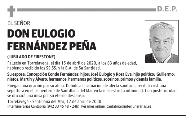 DON EULOGIO FERNÁNDEZ PEÑA