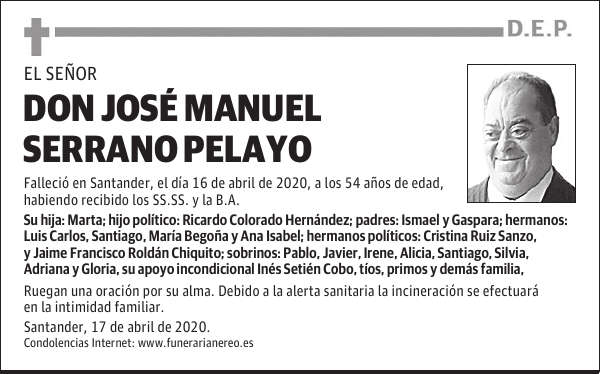 DON JOSÉ MANUEL SERRANO PELAYO