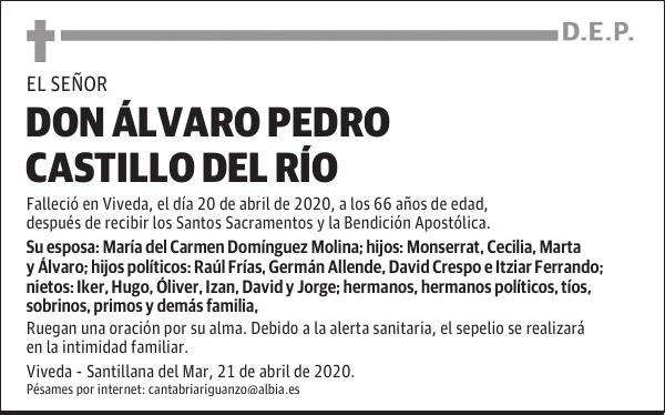 DON ÁLVARO PEDRO CASTILLO DEL RÍO