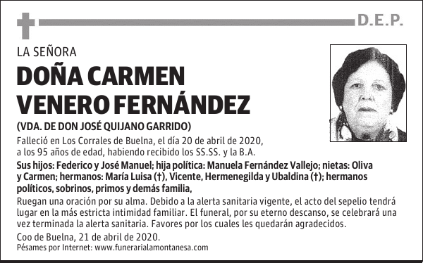 DOÑA CARMEN VENERO FERNÁNDEZ