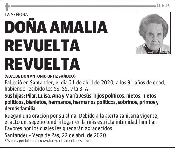 DOÑA AMALIA REVUELTA REVUELTA