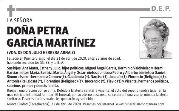 DOÑA PETRA GARCÍA MARTÍNEZ
