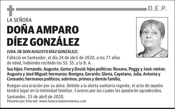 DOÑA AMPARO DÍEZ GONZÁLEZ