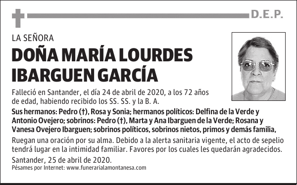 DOÑA MARÍA LOURDES IBARGUEN GARCÍA