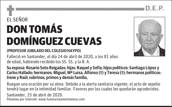DON TOMÁS DOMÍNGUEZ CUEVAS