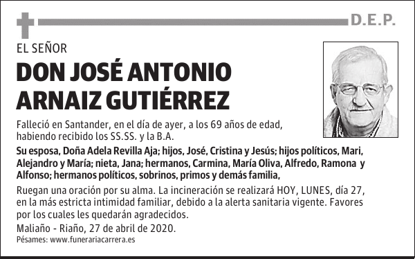 DON JOSÉ ANTONIO ARNAIZ GUTIÉRREZ