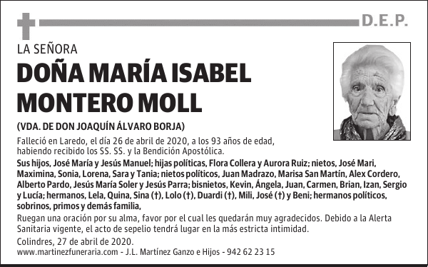 DOÑA MARÍA ISABEL MONTERO MOLL