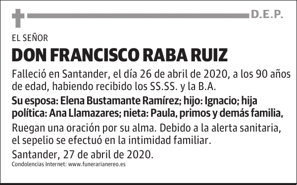 DON FRANCISCO RABA RUIZ