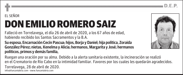 DON EMILIO ROMERO SAIZ