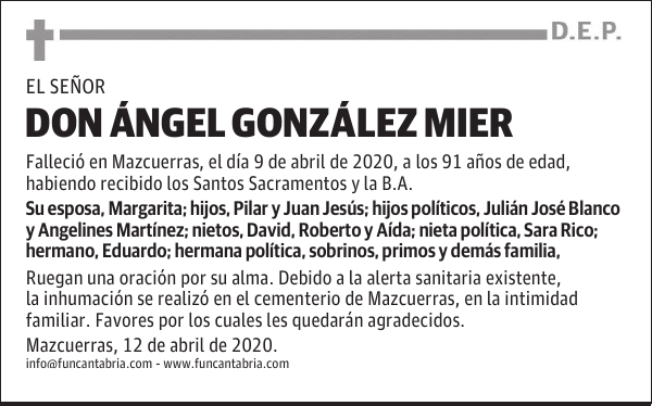 DON ÁNGEL GONZÁLEZ MIER
