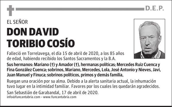 DON DAVID TORIBIO COSÍO