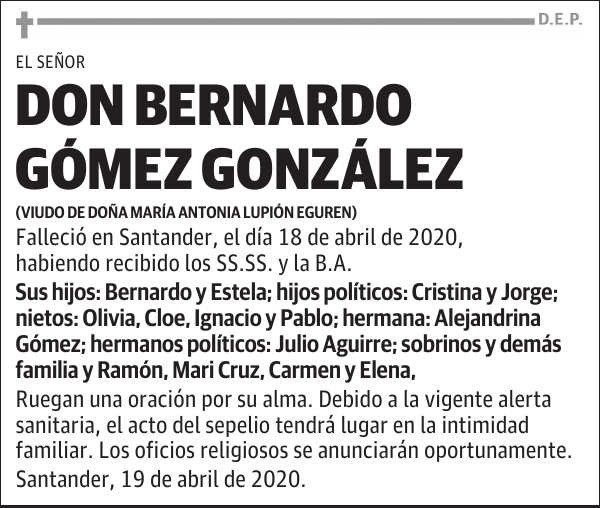 DON BERNARDO GÓMEZ GONZÁLEZ