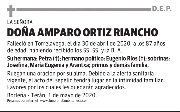 DOÑA AMPARO ORTIZ RIANCHO