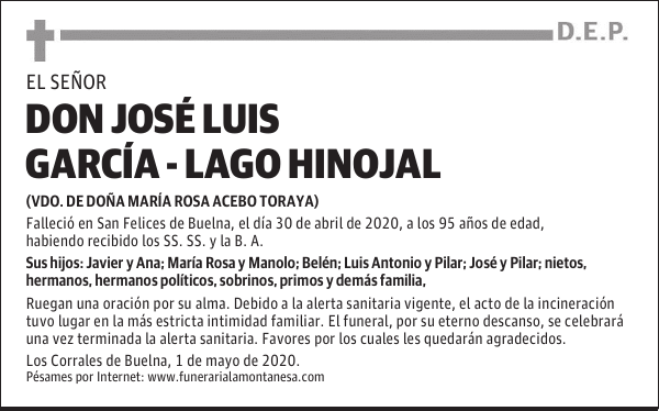 DON JOSÉ LUIS GARCÍA - LAGO HINOJAL