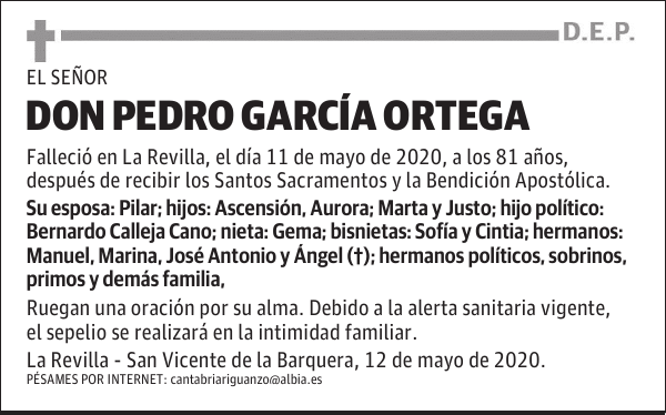 DON PEDRO GARCÍA ORTEGA