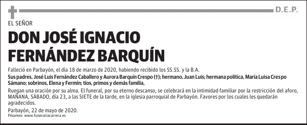DON JOSÉ IGNACIO FERNÁNDEZ BARQUÍN