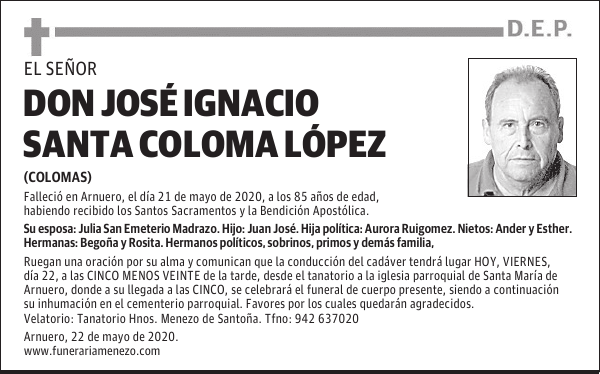 DON JOSÉ IGNACIO SANTA COLOMA LÓPEZ
