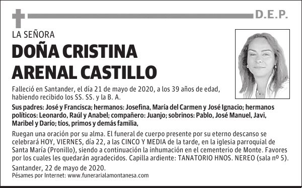 DOÑA CRISTINA ARENAL CASTILLO