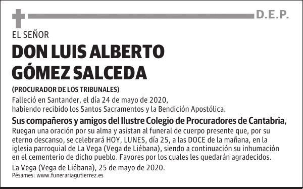 DON LUIS ALBERTO GÓMEZ SALCEDA