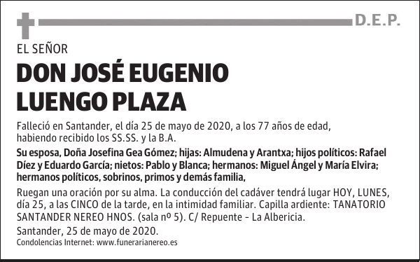 DON JOSÉ EUGENIO LUENGO PLAZA